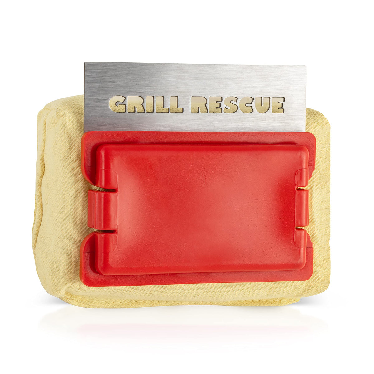 Grill Rescue replaceable bristle-free scraper head ensures safe cleaning.
