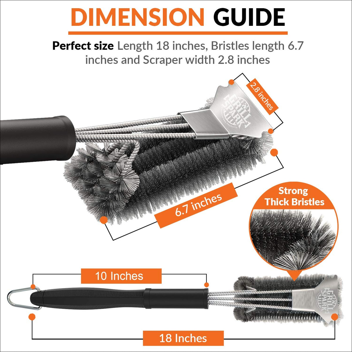 Grill Spark 360-degree cleaning brush for thorough grill coverage