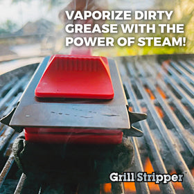 Grill Stripper steam-cleaning-action demonstrates fast residue removal