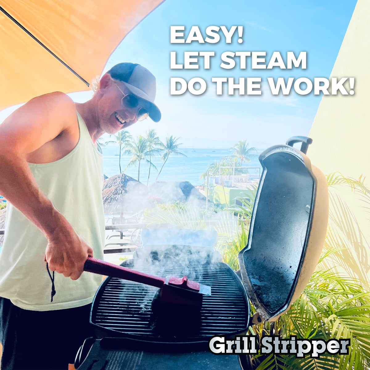 Grill Stripper titanium-stainless-steel plate shows rugged durability