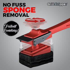 Grill Stripper top-and-side-scraping covers entire grate quickly
