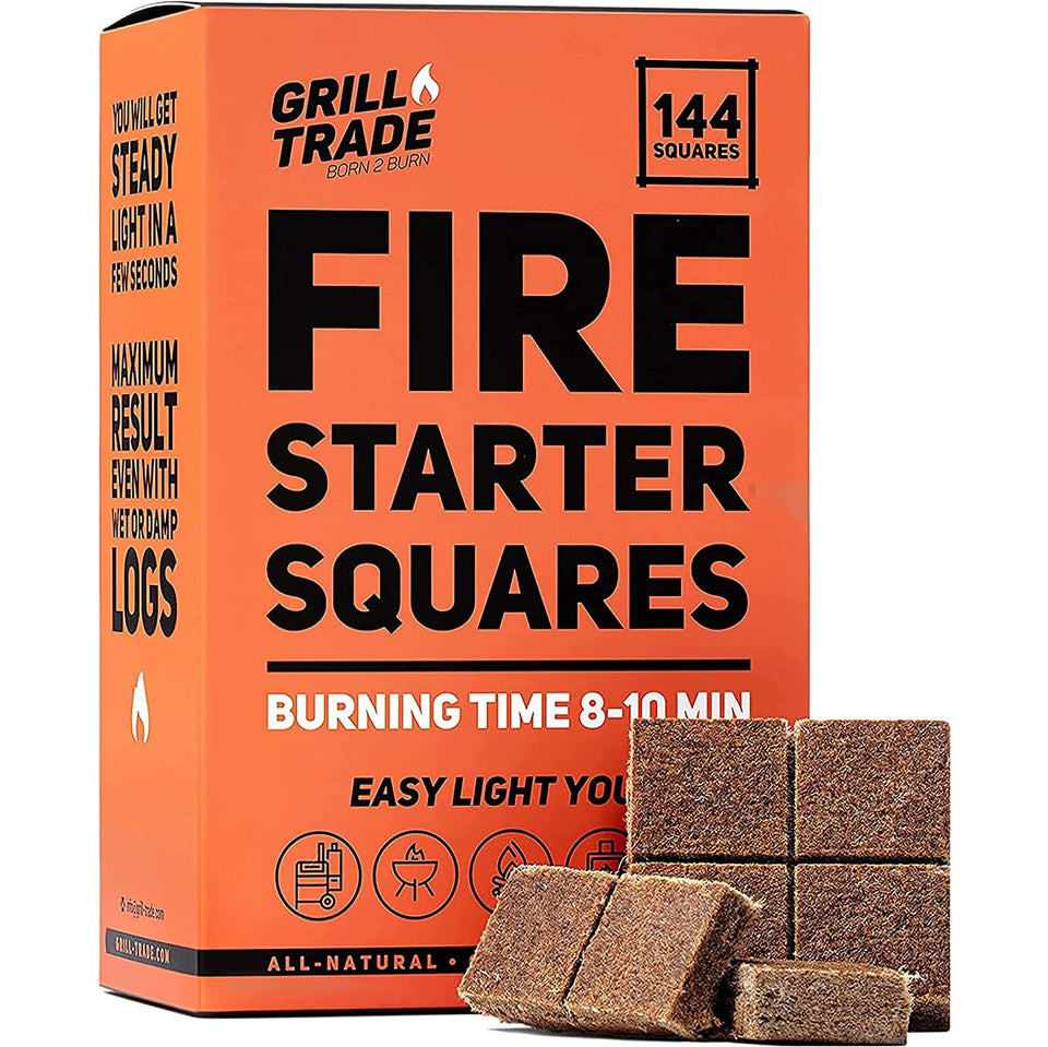Grill Trade Fire Starter Squares packaging showcase for quick grilling ignition.