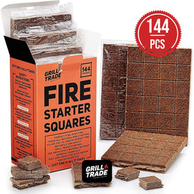 Grill Trade Fire Starter Squares versatile for pellets, lump charcoal, and fire logs.