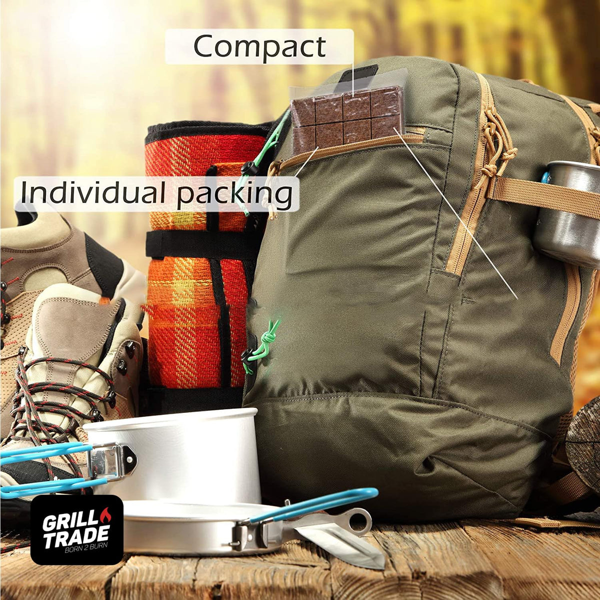 Grill Trade Fire Starter Squares suitable for wood stoves and cozy indoor flames.