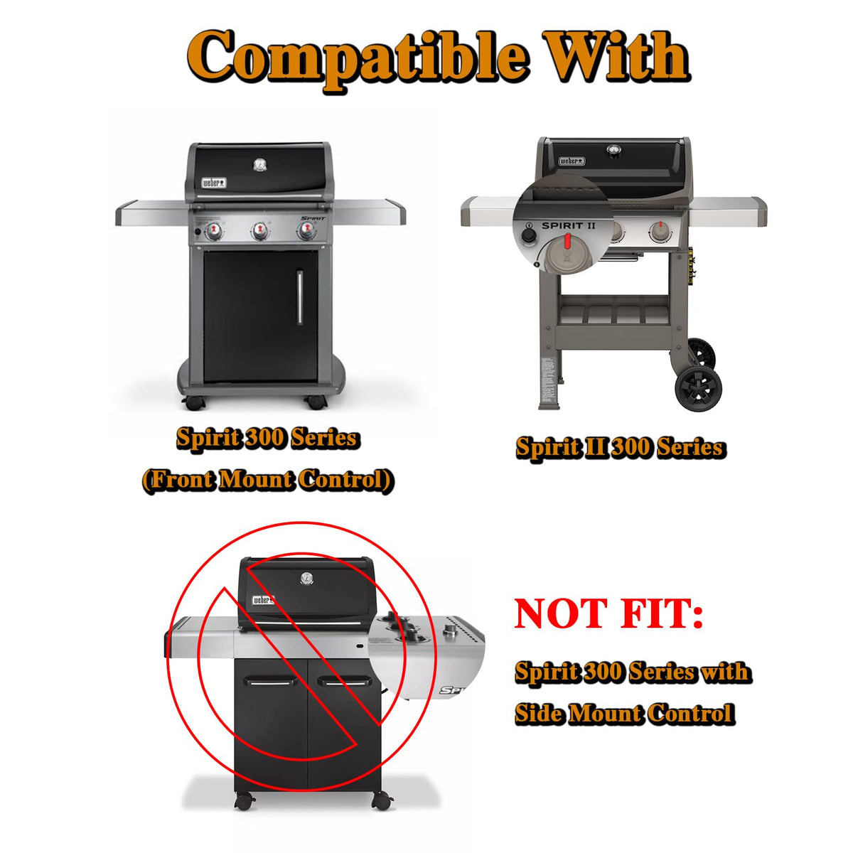 Grill Valueparts Weber Spirit 300-series parts fit front-mount models