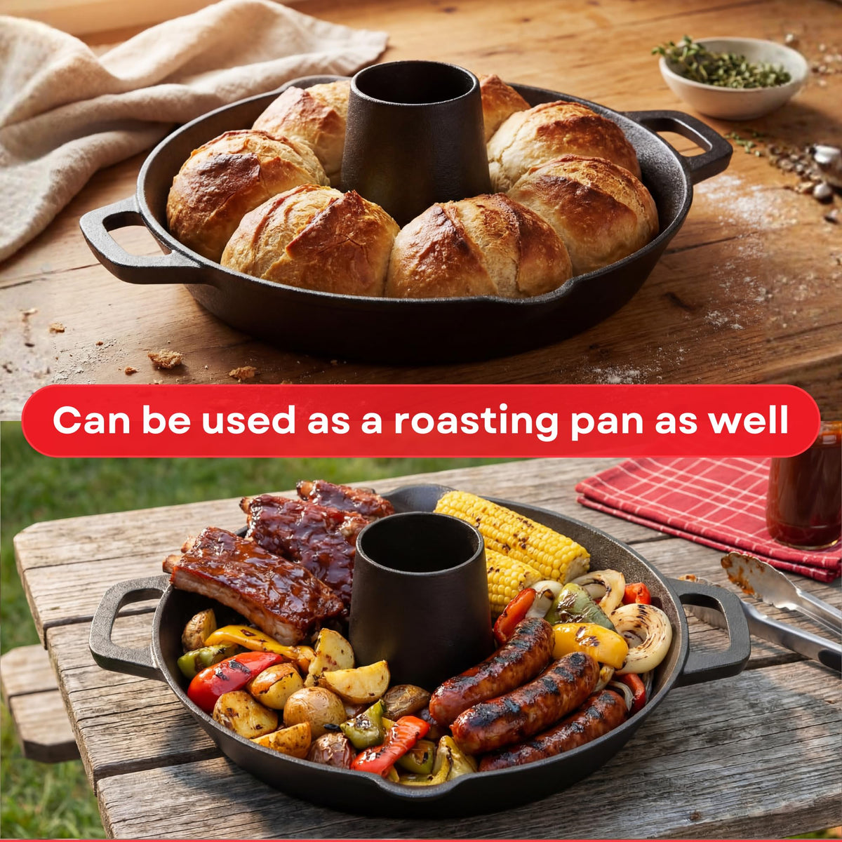 Grill 4U roaster supports up to 12 lb turkey.