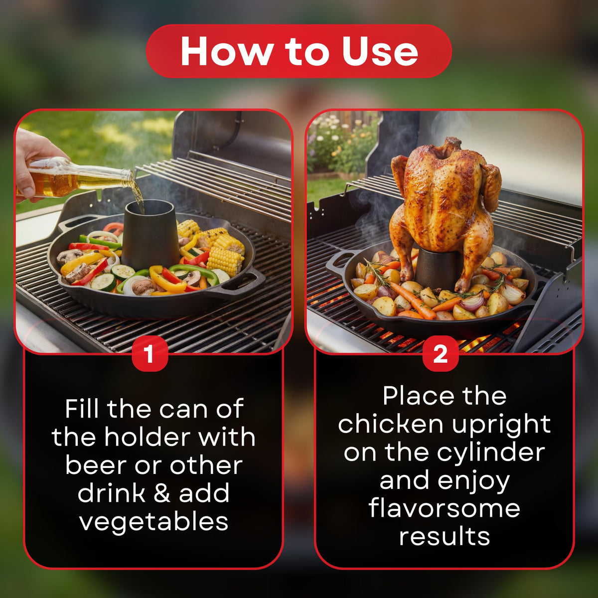 Grill 4U roaster on grill or oven, versatile cooking setup.