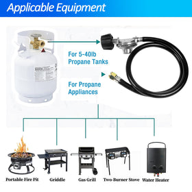 GrillAce 8ft hose extends reach for distant cooking areas and tailgating.