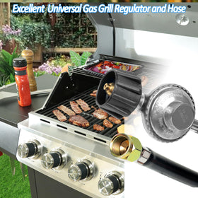 GrillAce propane hose assembly shows a 3ft length for flexible patio cooking.