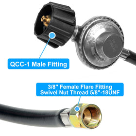 38-flare fittings provide secure connections to LP tanks