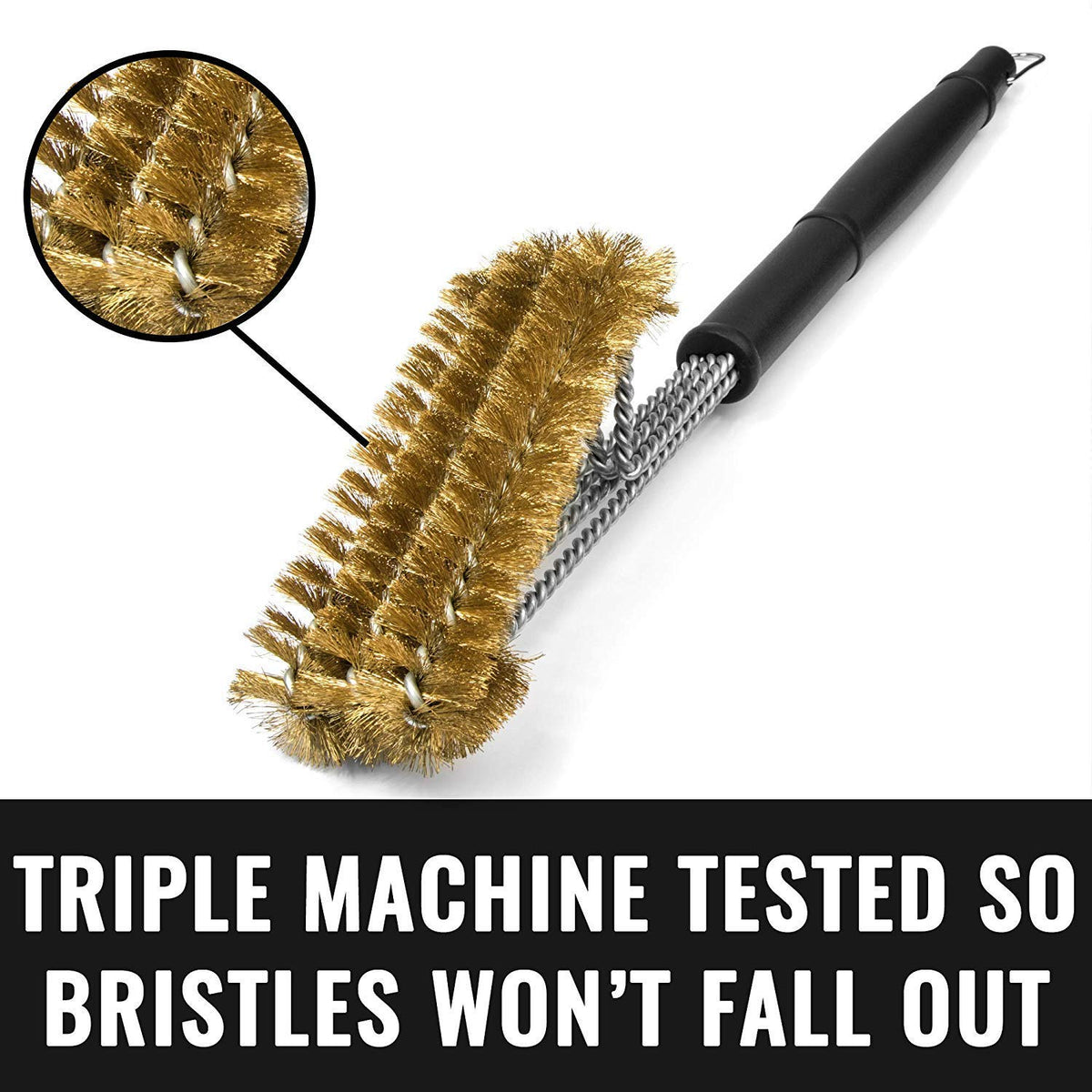 Grillaholics brass grill brush in use speeds cleanup beyond traditional tools.