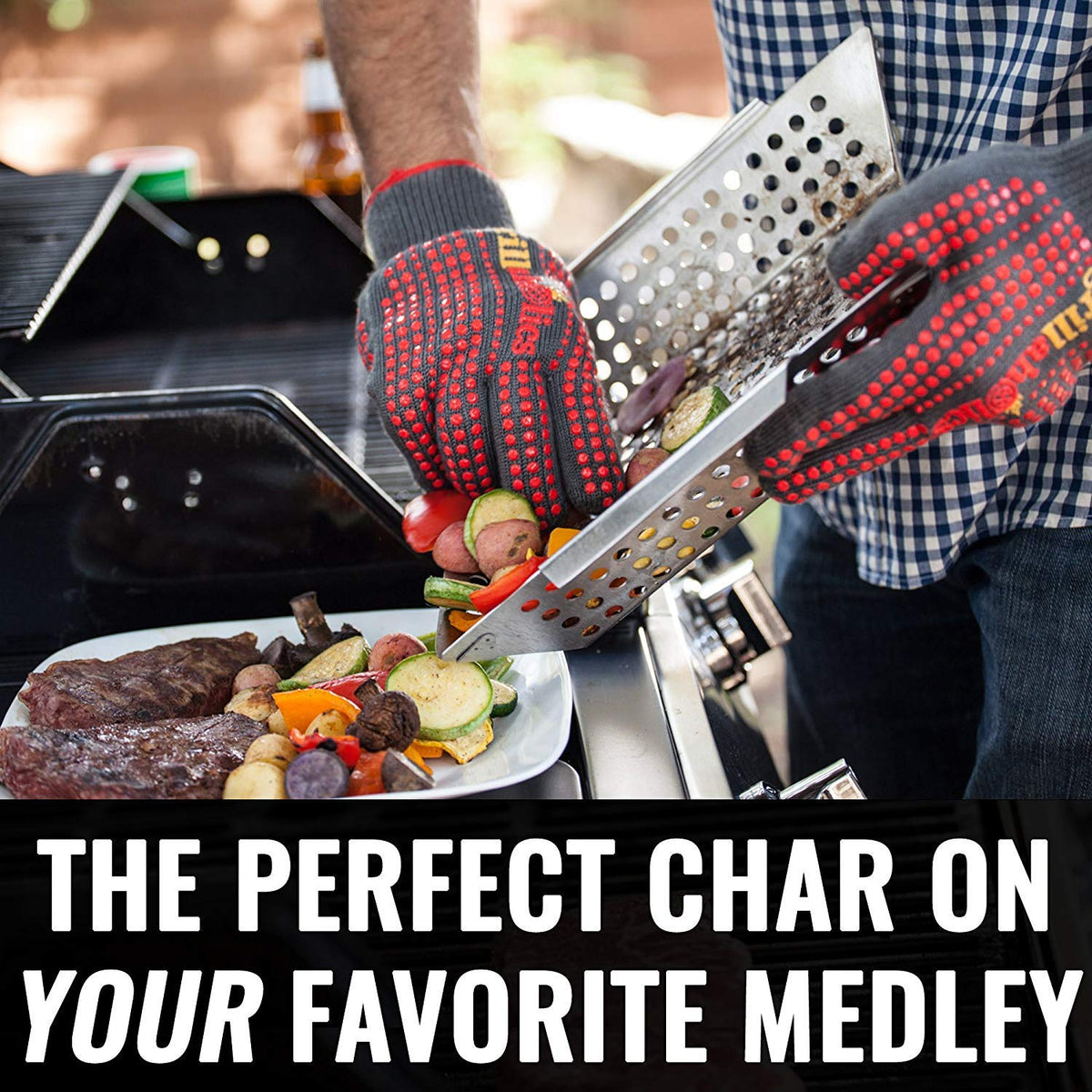 Grillaholics grill basket XL family size designed for large portions