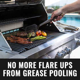 Grillaholics mesh grill mat folded for simple cleaning and reuse