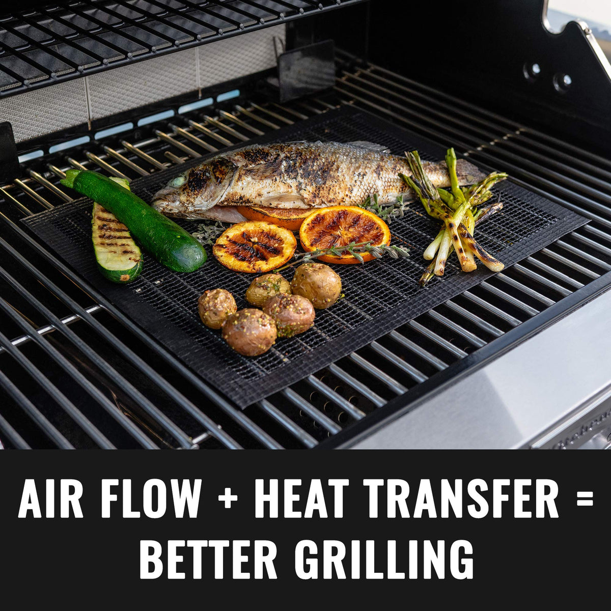 Grillaholics mesh grill mat two-pack for long-term non-stick performance