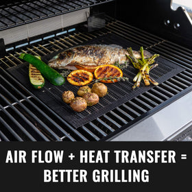 Grillaholics mesh grill mat two-pack for long-term non-stick performance