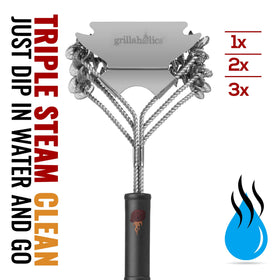 Grillaholics outdoor grill cleaning accessory reduces residue for better searing.