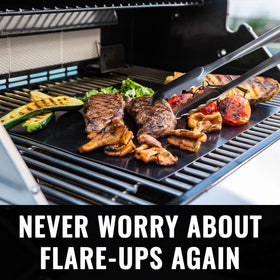 Grillaholics oven liner nonstick surface for easier baking and cleanup.