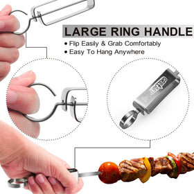 GRILLART 10pcs set provides durable stainless steel skewers for daily BBQ use