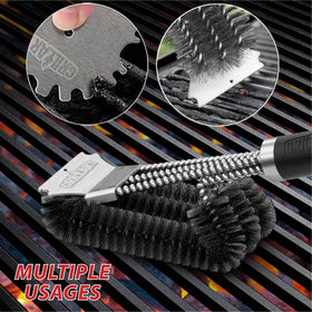 GRILLART 18-inch non-slip handle keeps hands away from heat.