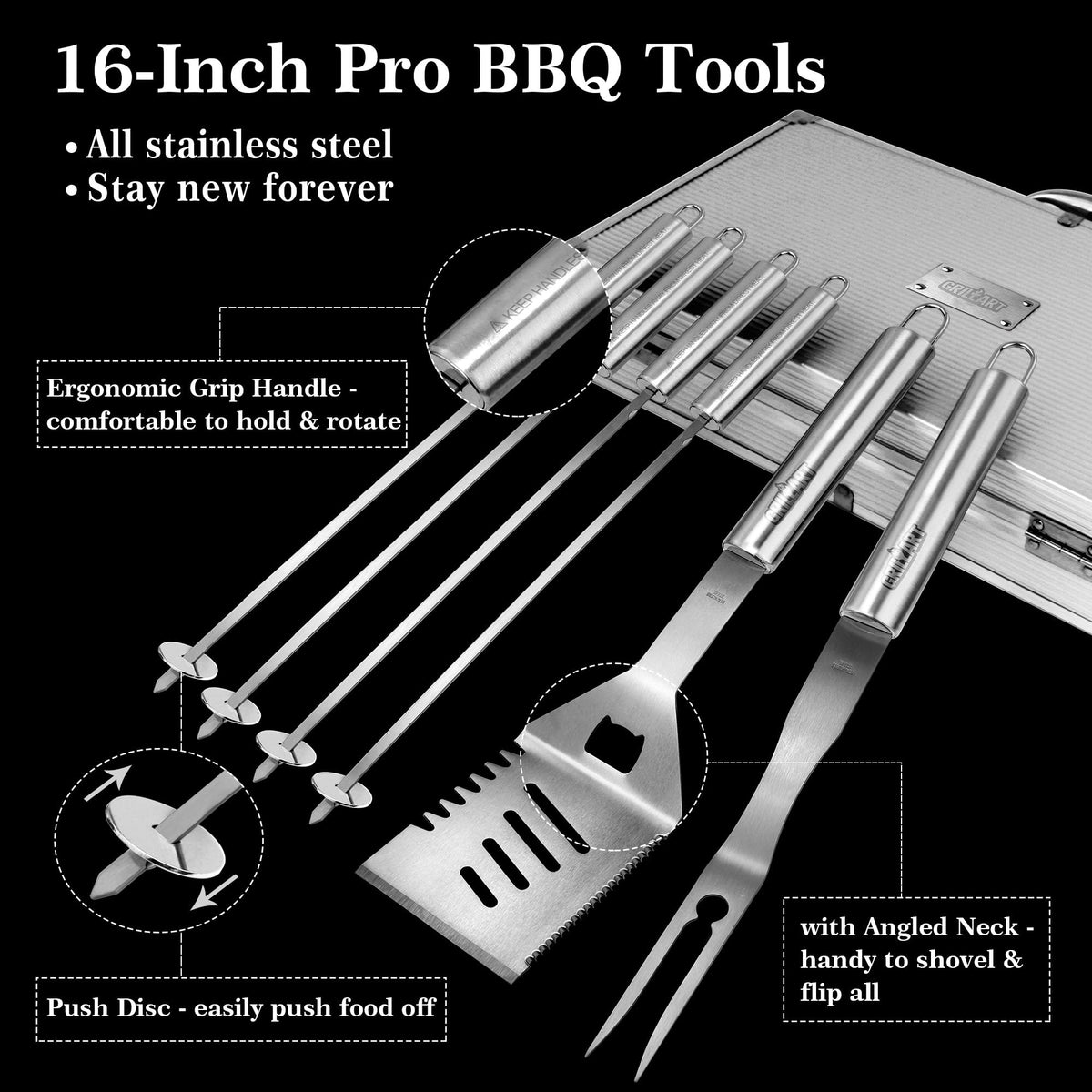 GRILLART 4-in-1 spatula with bottle opener for versatile grilling tasks