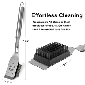 GRILLART angled-neck design head for easy grip during cleaning