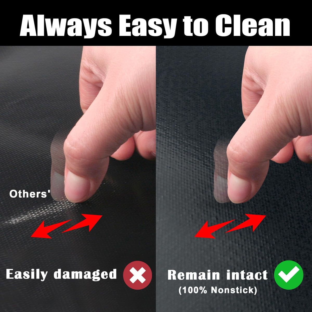 GRILLART grill mats with anti-scratch coating maintaining smooth surface