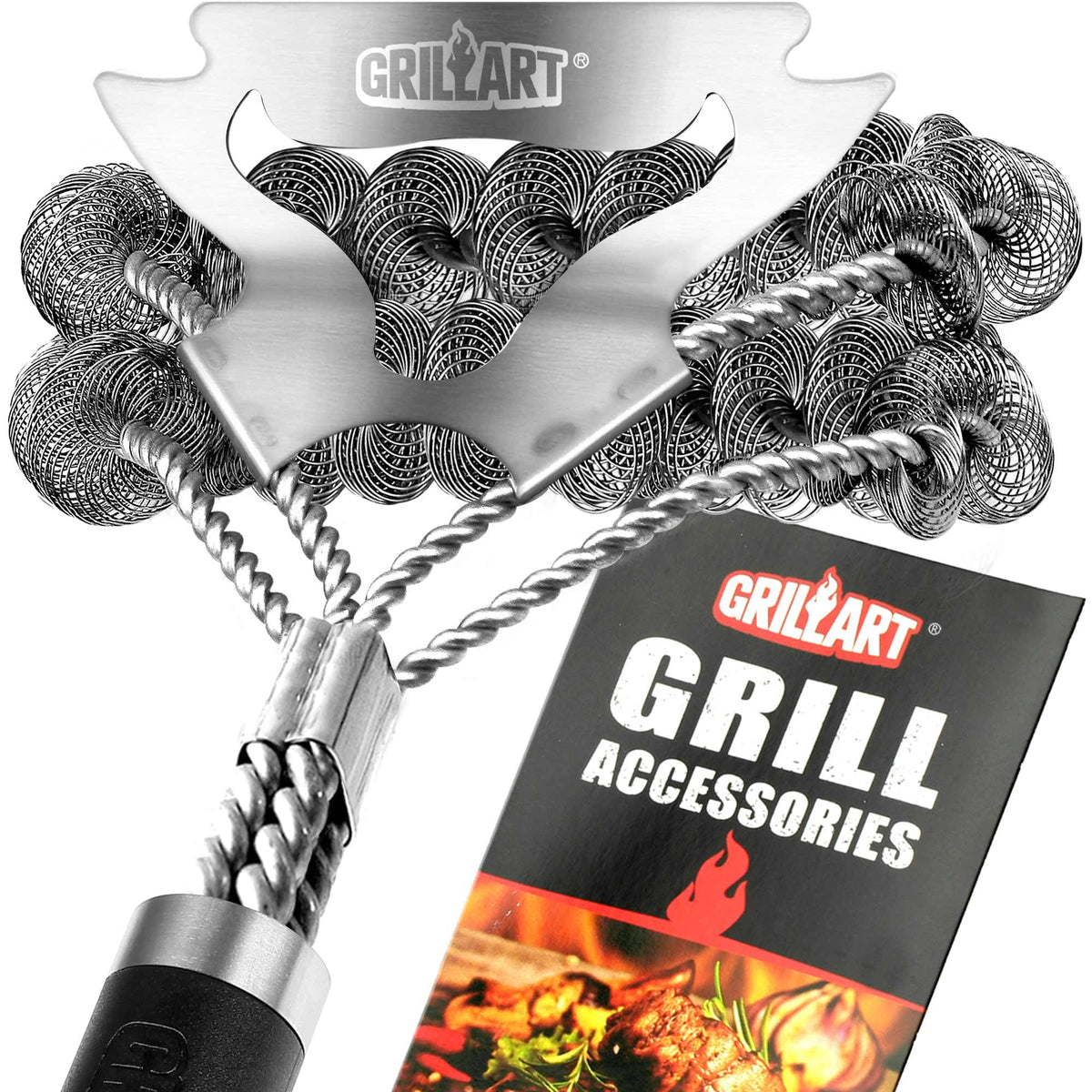 GRILLART bristle-free 18-inch grill brush for safe cleaning