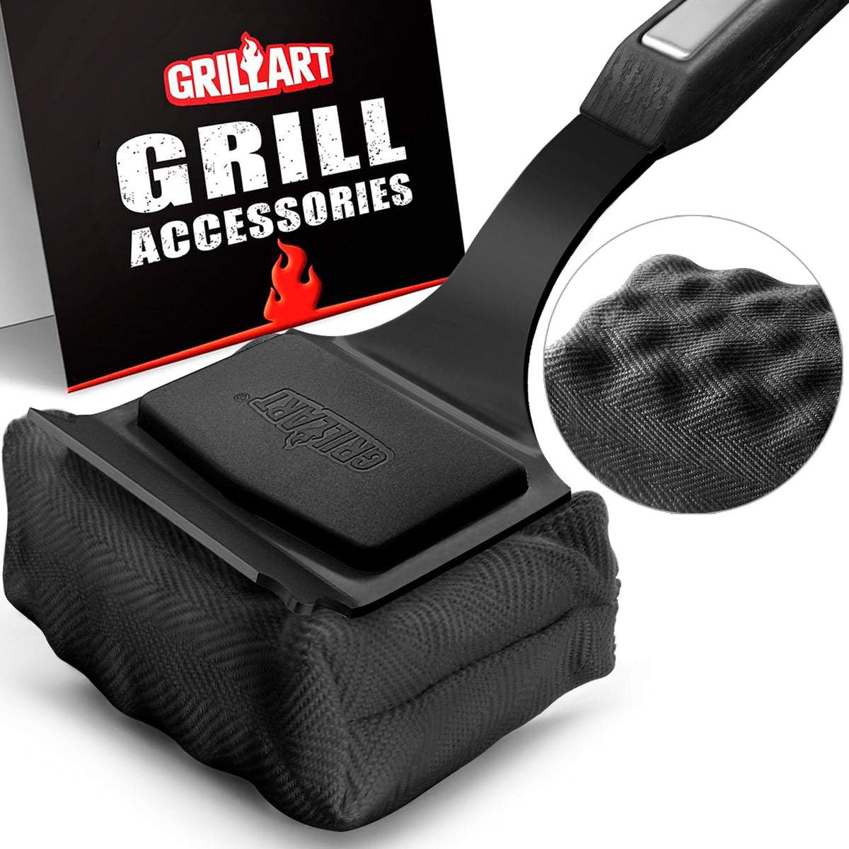 GRILLART bristle-free brush head for safe cleaning on hot grills