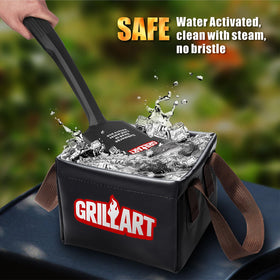 GRILLART bristle-free design close-up for safe grill cleaning.