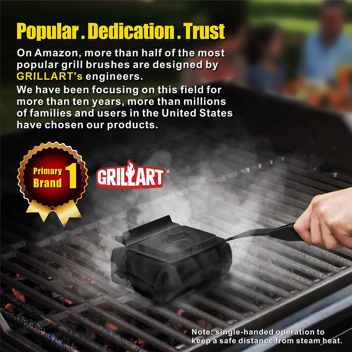 GRILLART compatible with cast iron and stainless steel grates for versatile use
