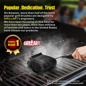 GRILLART compatible with cast iron and stainless steel grates for versatile use