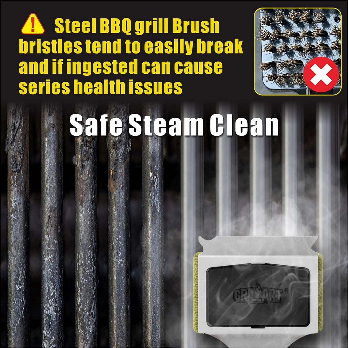 GRILLART dishwasher-safe cleaning head for effortless maintenance