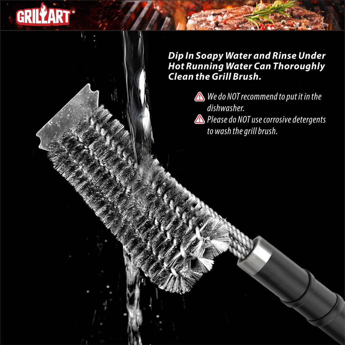 GRILLART durable stainless steel build resists wear for longevity