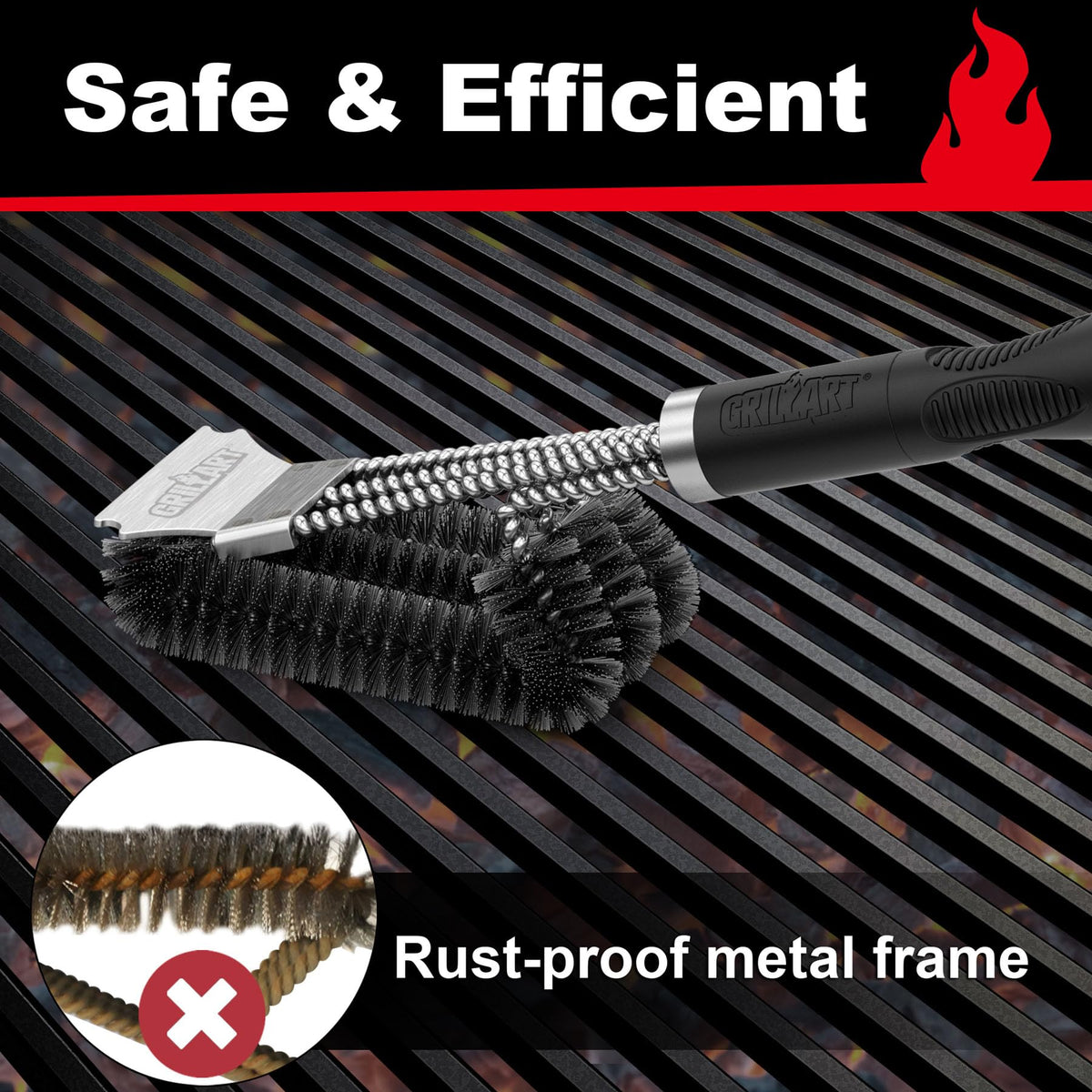 GRILLART durable ergonomic handle designed for comfort
