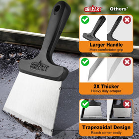 GRILLART multi-functional tool acts as scraper, cutter, and turner