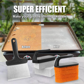 GRILLART kit shown outdoors enables quick post-grill cleanup