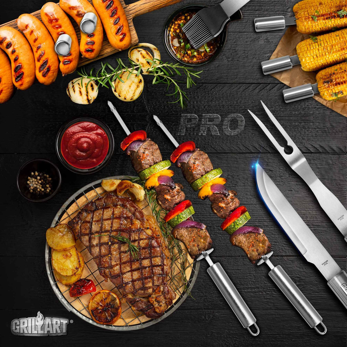 GRILLART replaceable brush head for simple grill maintenance and cleaning