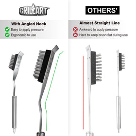 GRILLART integrated grill scraper head enhances cleaning power