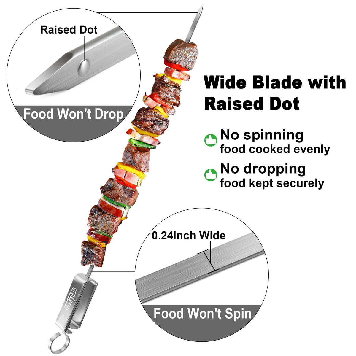 GRILLART large ring handle for easy handling with gloves during grilling