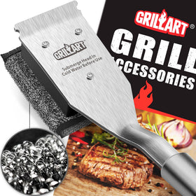 GRILLART replaceable head extends life of grill cleaner and saves money.
