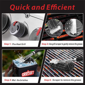 GRILLART Rust-resistant stainless steel construction for durable grilling tools.