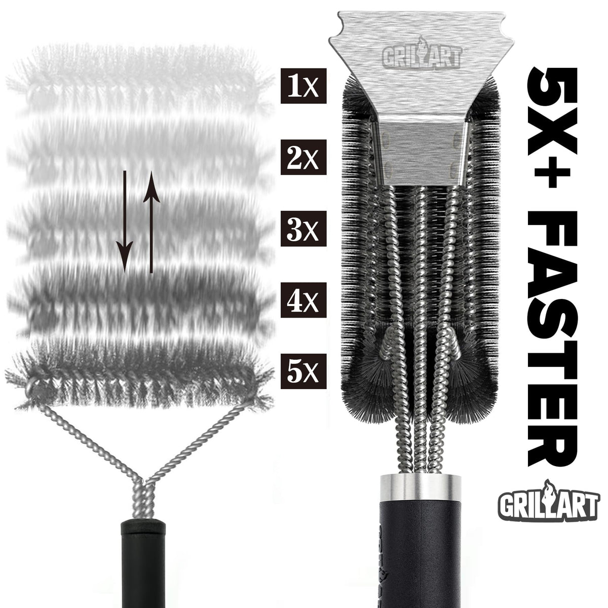 GRILLART safety-first design with tightly twisted bristles reduces shedding.