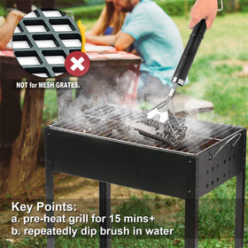 Scratch-free cleaning preserves grill grates while sanitizing