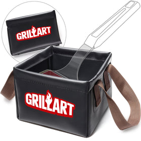 GRILLART soak basin with foam pad for safe bristle-free grill cleaning
