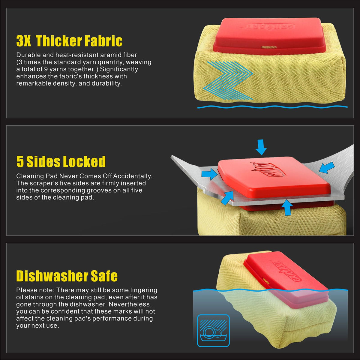 GRILLART safe use on stainless steel grates for streak-free results