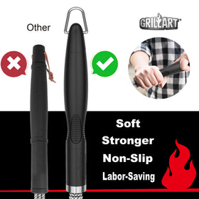 GRILLART triple-bristle BBQ cleaner for faster cleaning