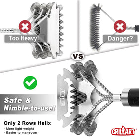 Wide hollowed scraper design for precise residue removal