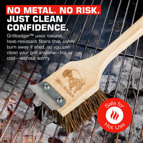 GRILLBADGER no-plastic design supports durable, eco-friendly grill care.