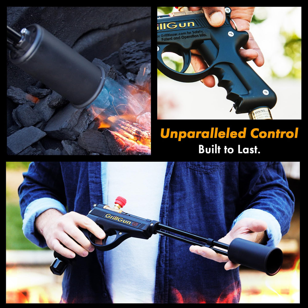 GRILLBLAZER GrillGun multi use tool lights campfires and ovens safely
