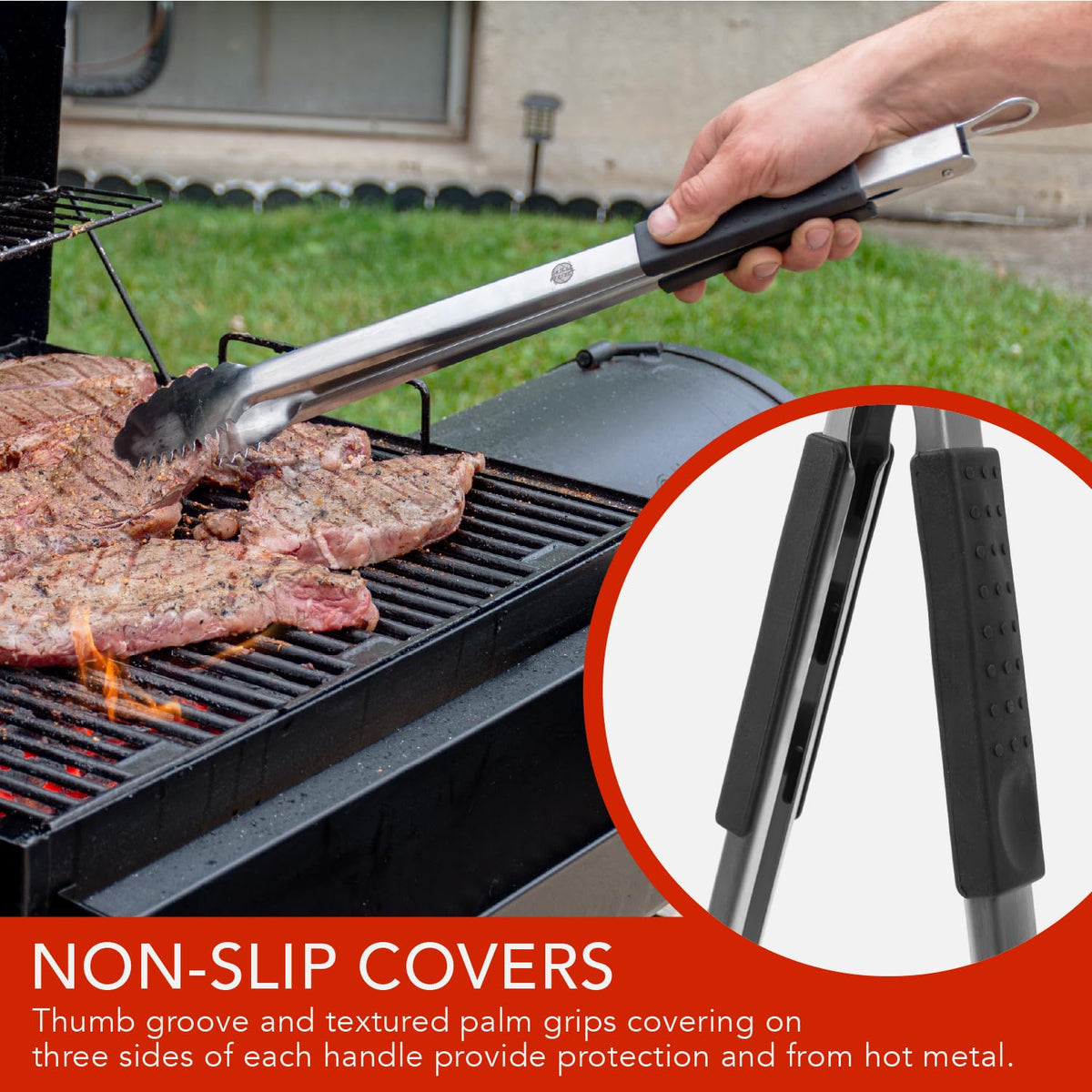 Grille Perfect silicone handle covers for a non-slip grip during cooking